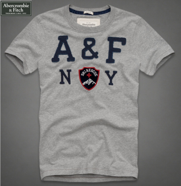 Camiseta Masculina A & F NY Skirecue Cinza