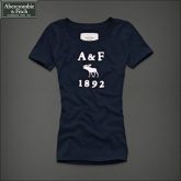 Camiseta Feminina A & F 1892 Alce Azul Marinho