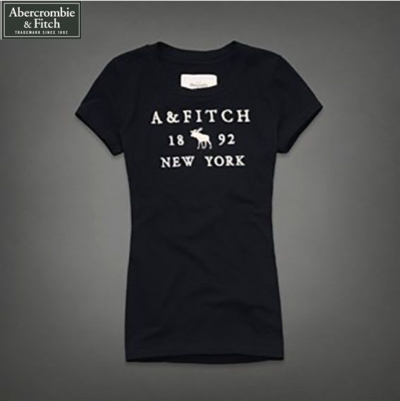 Camiseta Feminina A & Fitch 1892 New York Preta