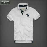 Camisa Pólo Masculina Abercrombie & Fitch Alce Branca