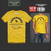 Camiseta Masculina Abercrombie Handcrafted Goods Amarela