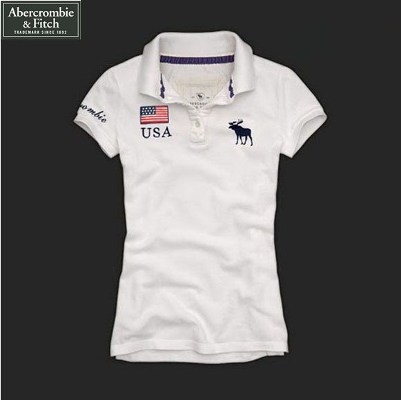 Camisa Pólo Feminina Abercrombie & Fitch Branca USA