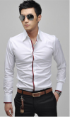 Camisa Social Masculina Luxo Slim Fit Branca