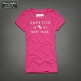 Camiseta Feminina A & Fitch 1892 New York Rosa