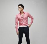 Camisa Social Masculina Luxo Slim Fit Rosa